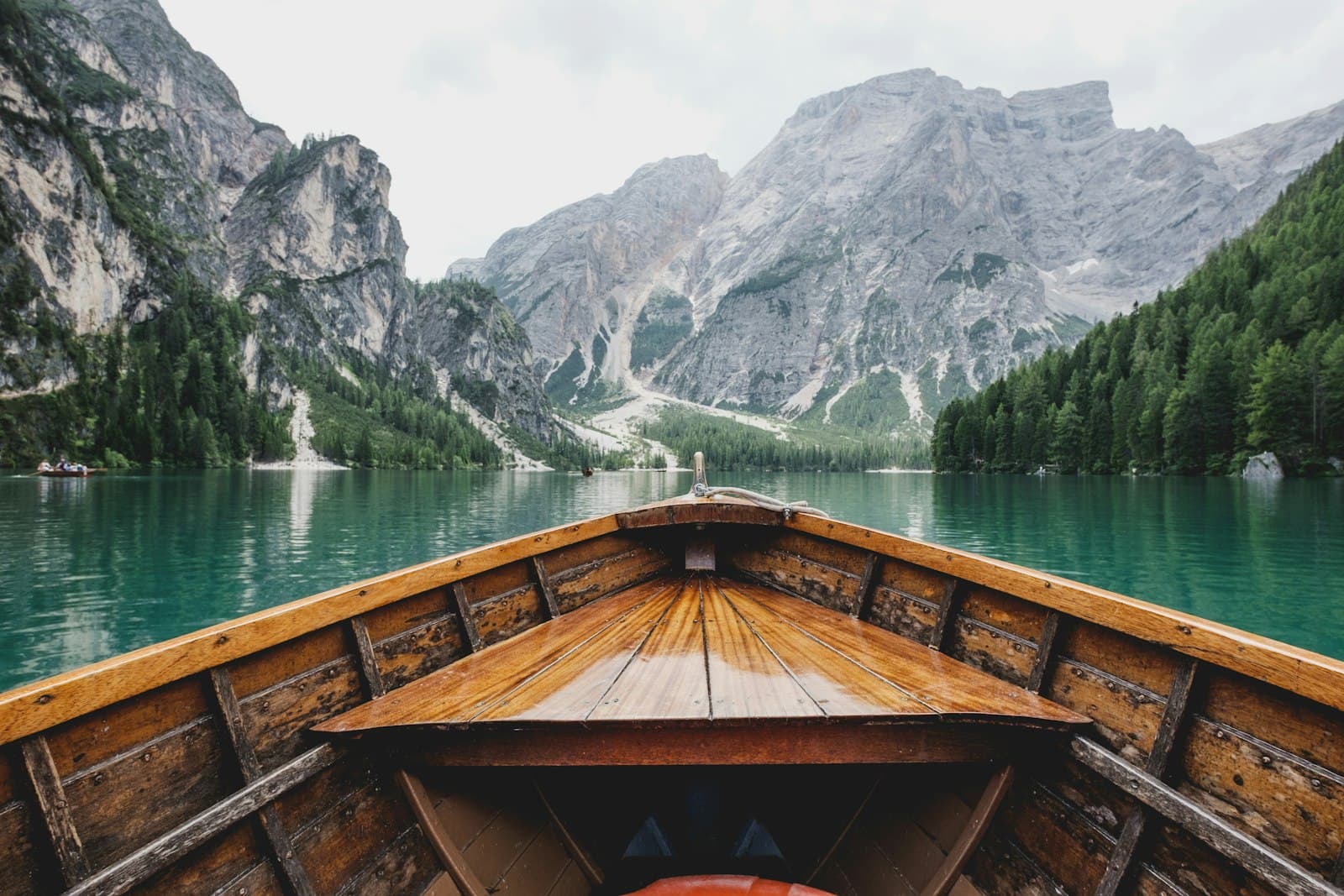 A still mountain lake at dawn